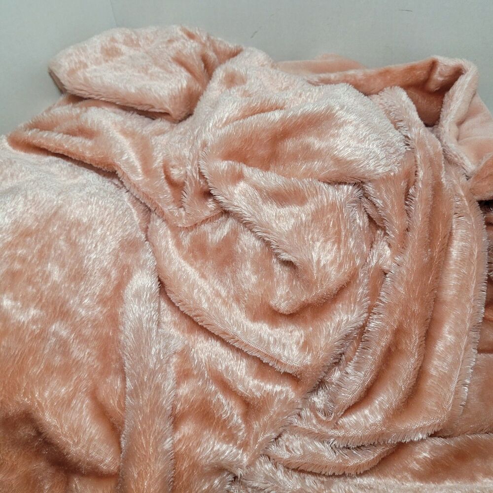 Soft & Cozy Company Plush Throw Blanket 100% Polyester Blush 50" x 60" HSN